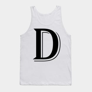 Black Letter D in vintage style Tank Top